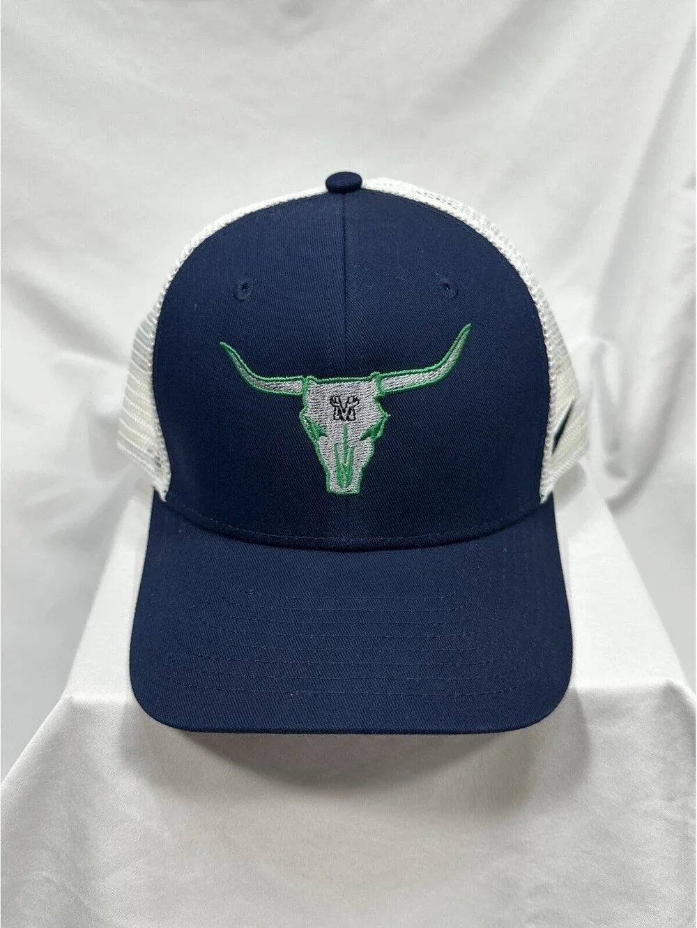 Nike Rise Trucker Hat Navy Blue Longhorn Bull Logo Mesh Snapback One Size